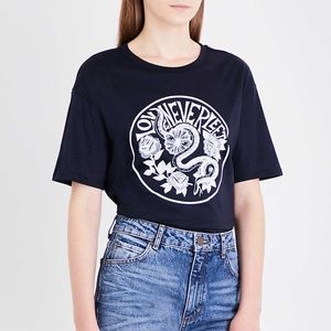 Sandro Izar Love Never Left serpentine floral tee